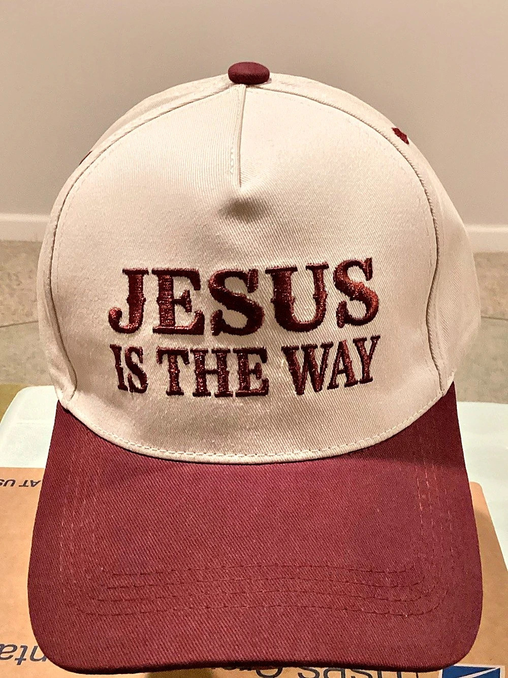 Jesus Is the Way Trucker Hat in Raisin & Cream